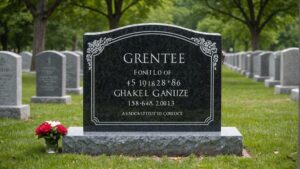 Pierre tombale en granit personnalisée avec gravures et choix de couleurs