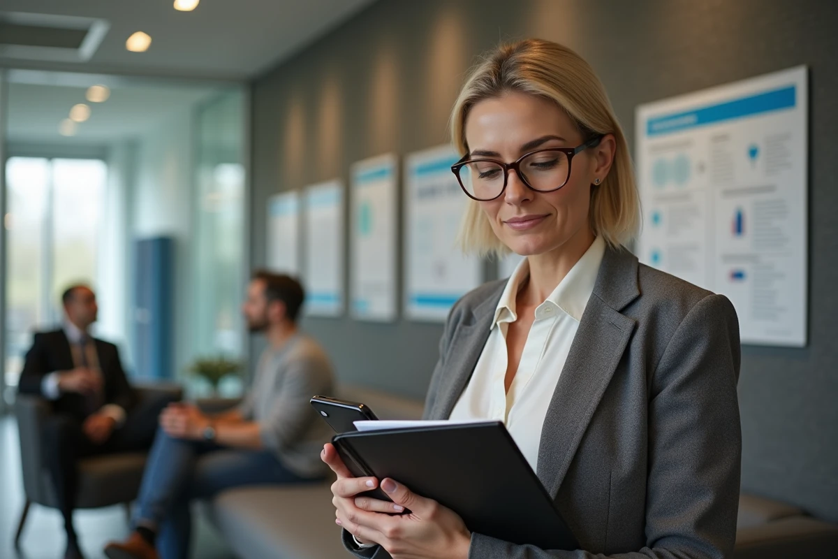 Femme attentive dans la salle d